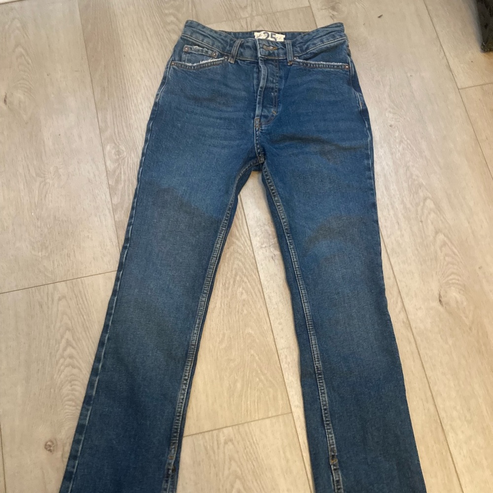 Free People High-waisted Flare Button up